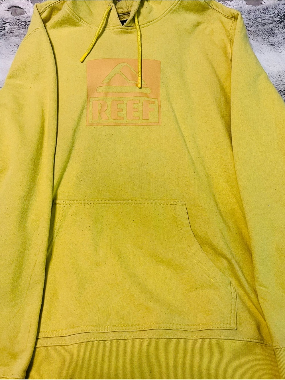 Reef Yellow Hooded Sweatshirt with Black Logo Tag